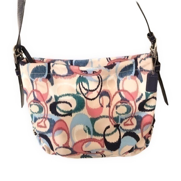 COACH signature ikat print duffle shoulder bag